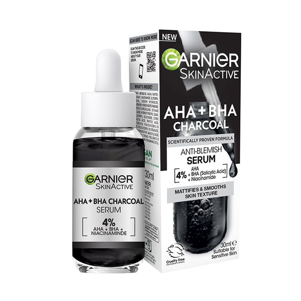 Garnier Skinactive 4% AHA + BHA & Niacinamide Charcoal Serum 30ml