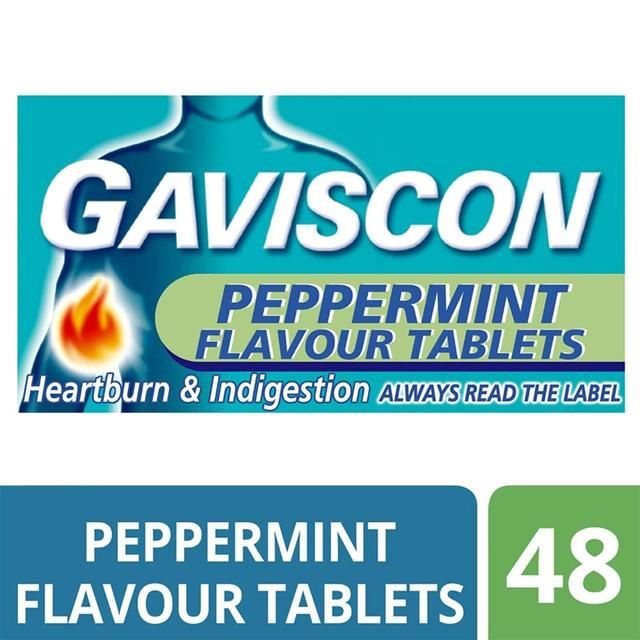 Gaviscon Tablets Heartburn &amp;amp; Indigestion Peppermint   48 per pack