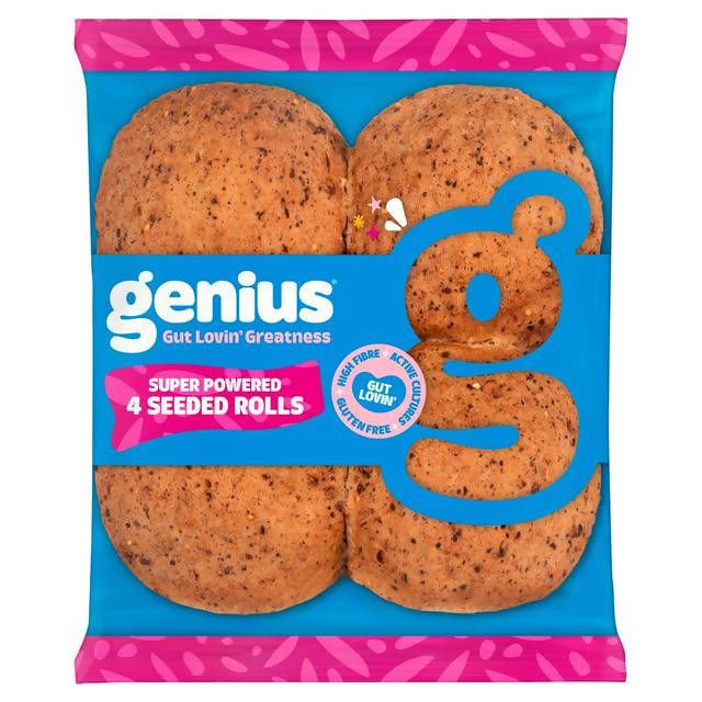 Genius Gluten Free Soft Triple Seeded Rolls x4