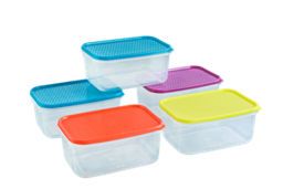 George Home 1L Plastic Food Storers 5pk