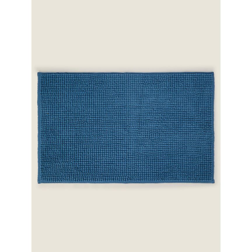 George Home Aegean Blue Solid Chenille Bath Mat