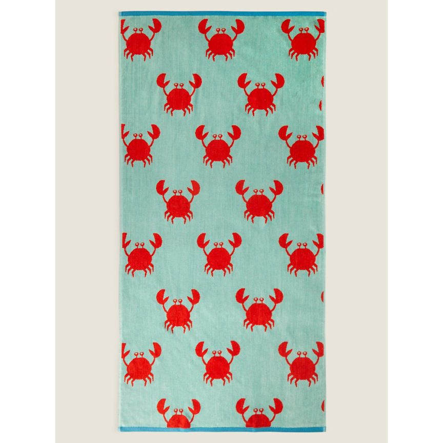 George Home Aqua Crab Beach Cotton Towel