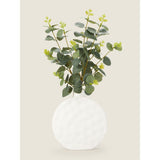 George Home Artificial Eucalyptus in a White Dimple Vase