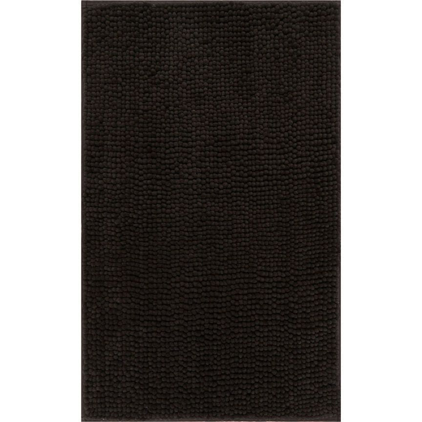 George Home Black Chenille Bath Mat