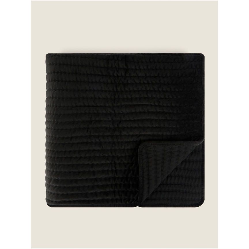 George Home Black Embroidered Velvet Throw