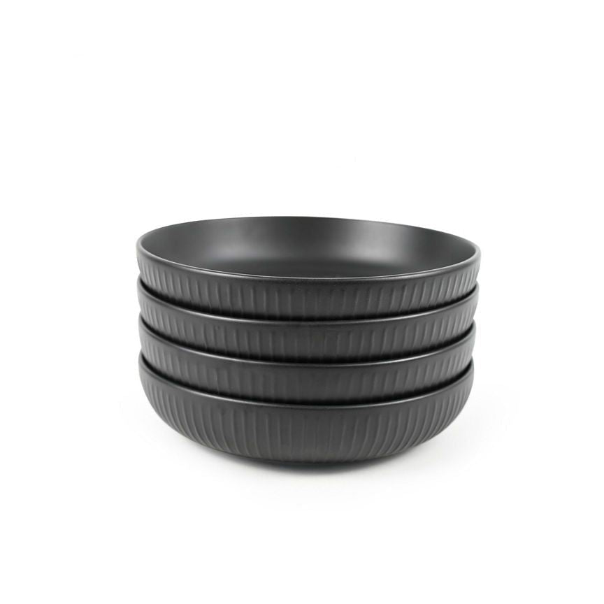 George Home Black Ribbed Pasta Bowl