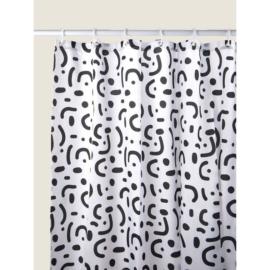 George Home Black &amp;amp; White Sahara Abstract Shower Curtain