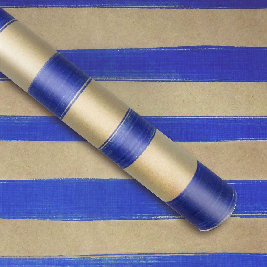 George Home Blue and Craft Striped Rollwrap