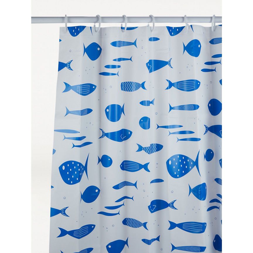 George Home Blue Fish Shower Curtain