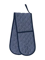 George Home Blue Woven Double Oven Glove