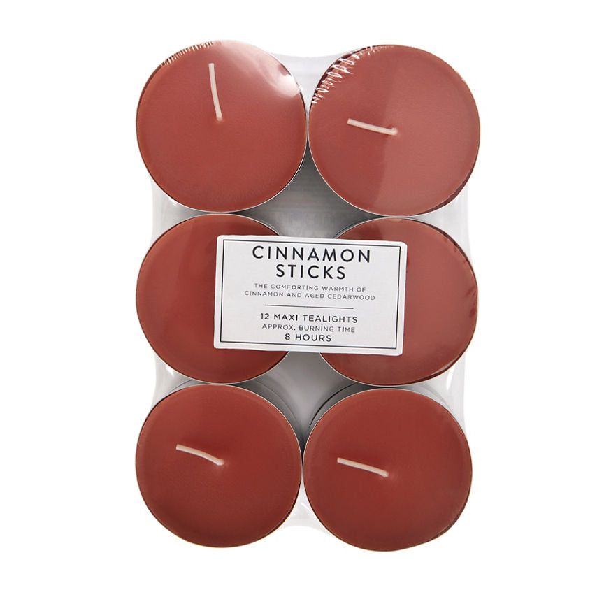 George Home Brown Cinnamon Sticks Maxi Tealights Sticks 12pk