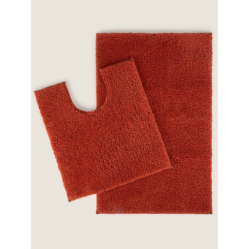 George Home Chenille Bath Mat - Rust