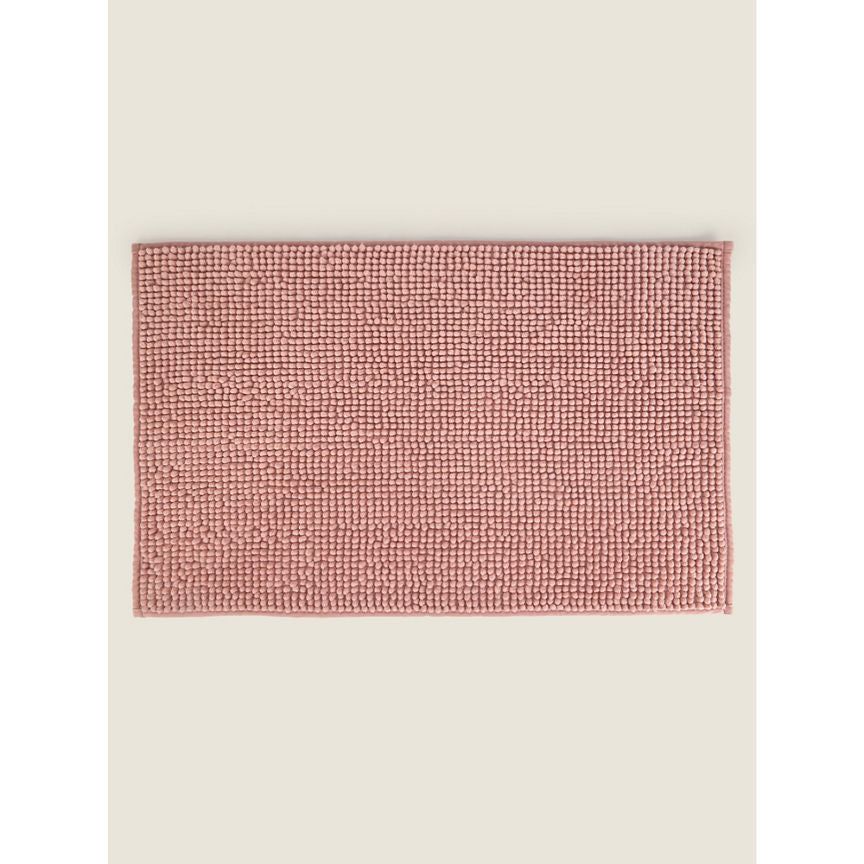 George Home Chenille Bath Mat - Silver Pink