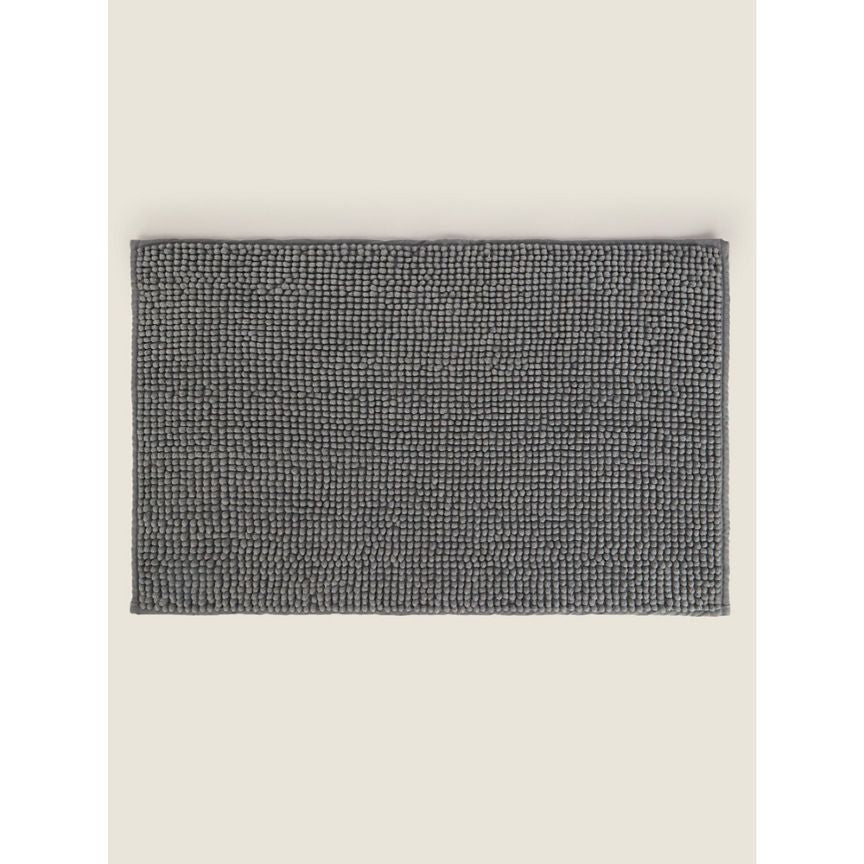 George Home Chenille Bath Mat - Steel