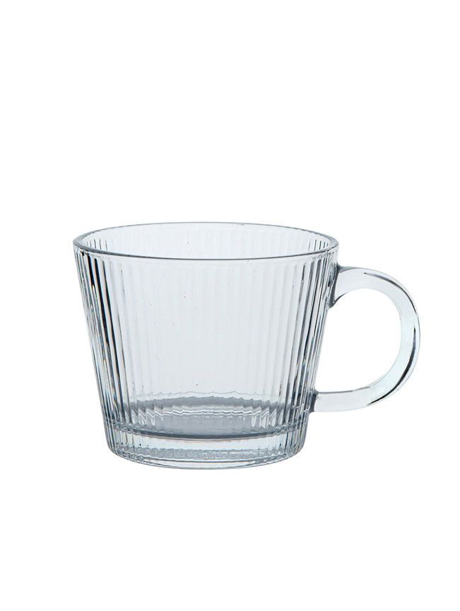 George Home Clear Ribbed Glass Cappuccino Mug