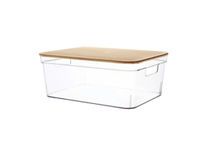 George Home Clear Storage Basket with Bamboo Lid