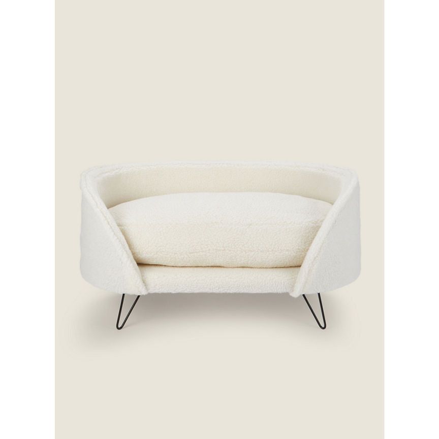 George Home Cream Teddy Pet Sofa Bed