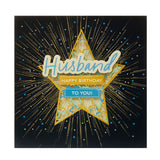 George Home Die Cut Star Husband Birthday Large Card