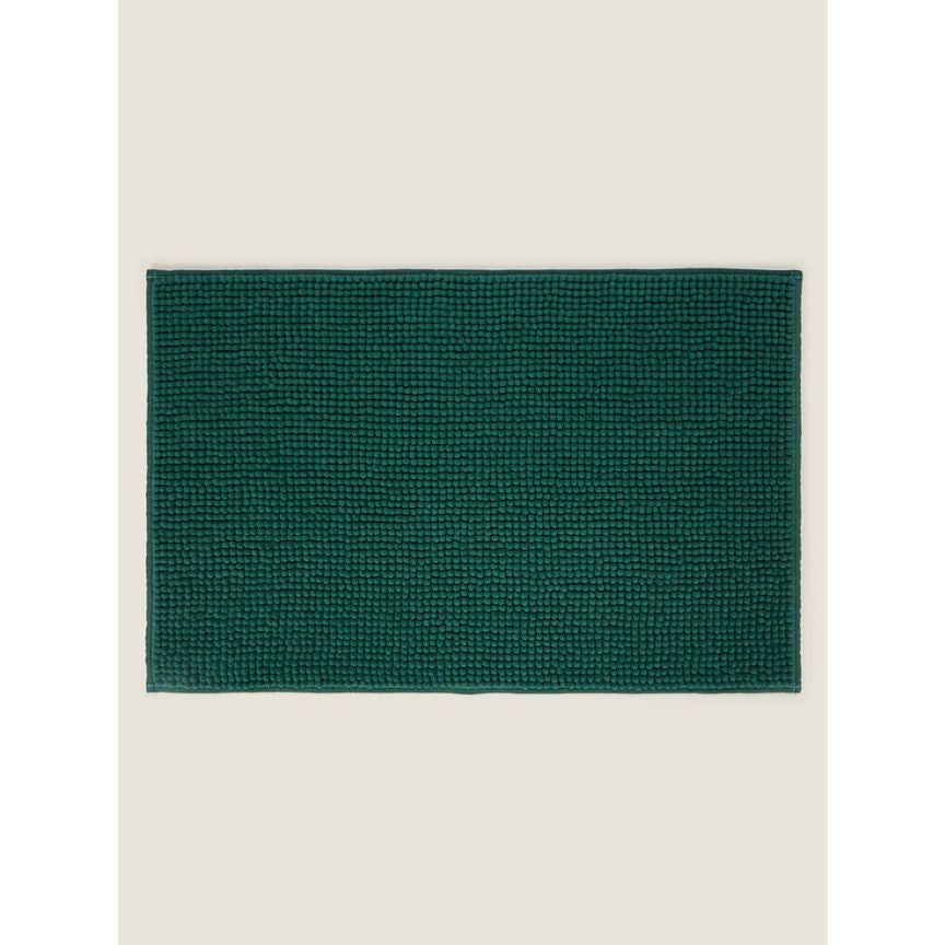 George Home Fir Green Solid Chenille Bath Mat