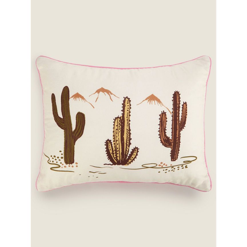 George Home Green 3 In A Row Cactus Cushion