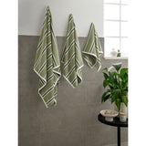 George Home Green Striped Bath Towel