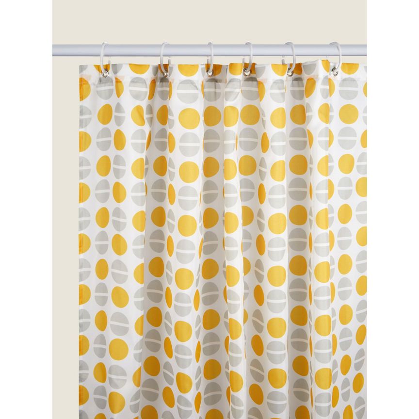 George Home Grey and Yellow Shower Curtain