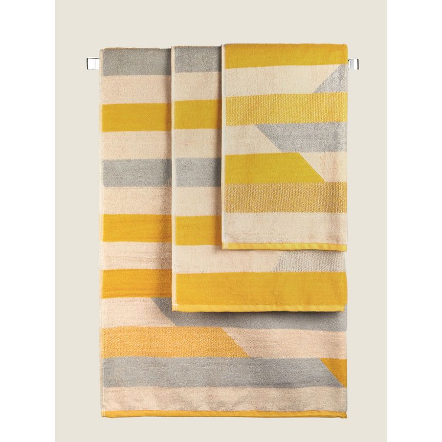 George Home Grey and Yellow Stripe Bath Sheet