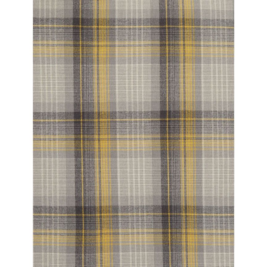 George Home Grey And Yellow Woven Check Print Eyelet Curtains