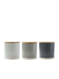 George Home Grey Bisque Ceramic Canisters