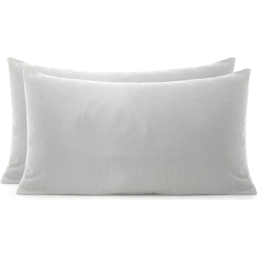 George Home Grey Brushed Cotton Pillowcase Pair