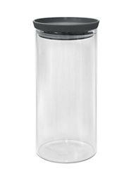 George Home Grey Glass Canister 1350ml