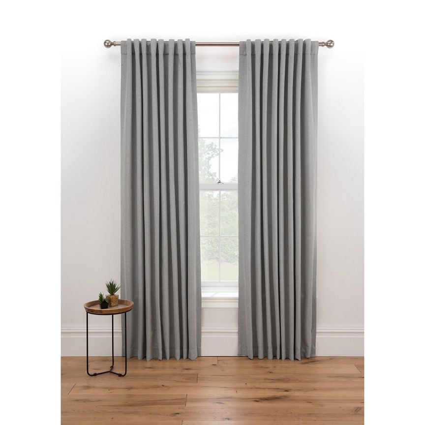 George Home Grey Herringbone Blackout Curtains