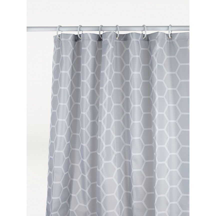 George Home Grey Honeycomb Shower Curtain