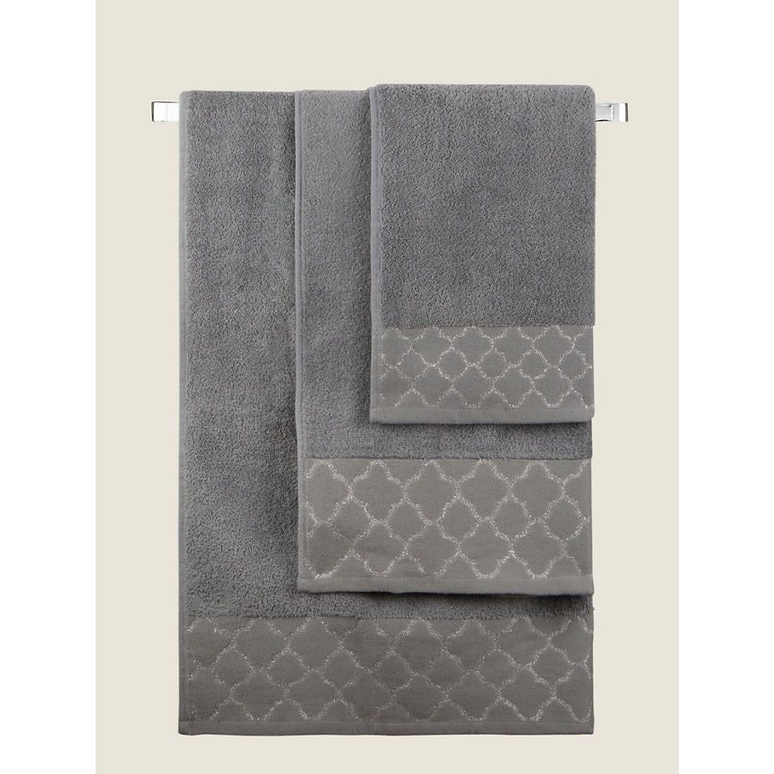 George Home Grey Lurex Hand Towel