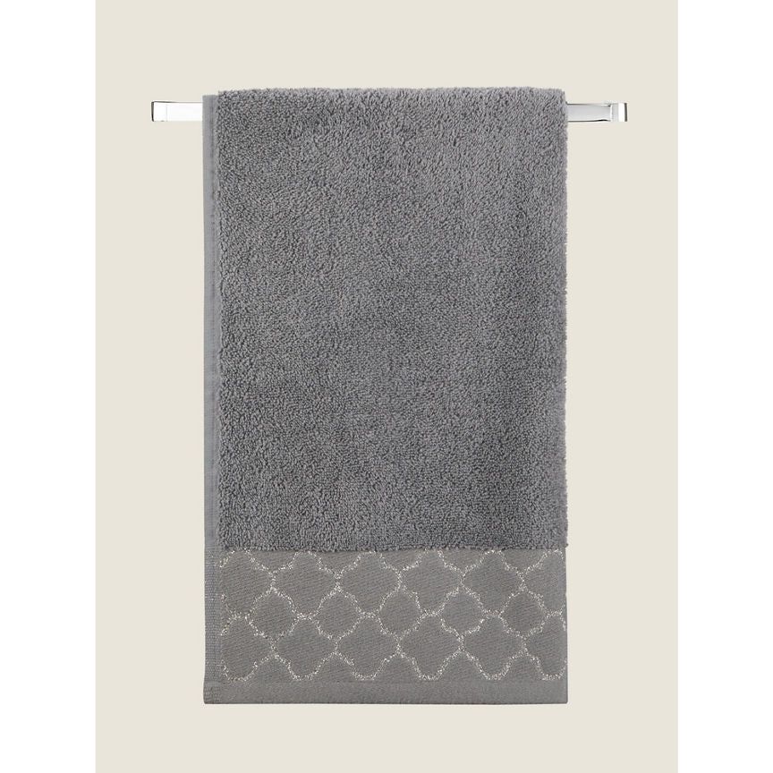 George Home Grey Lurex Hand Towel