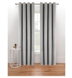 George Home Grey Pinsonic Quilted Velvet Eyelet Curtains