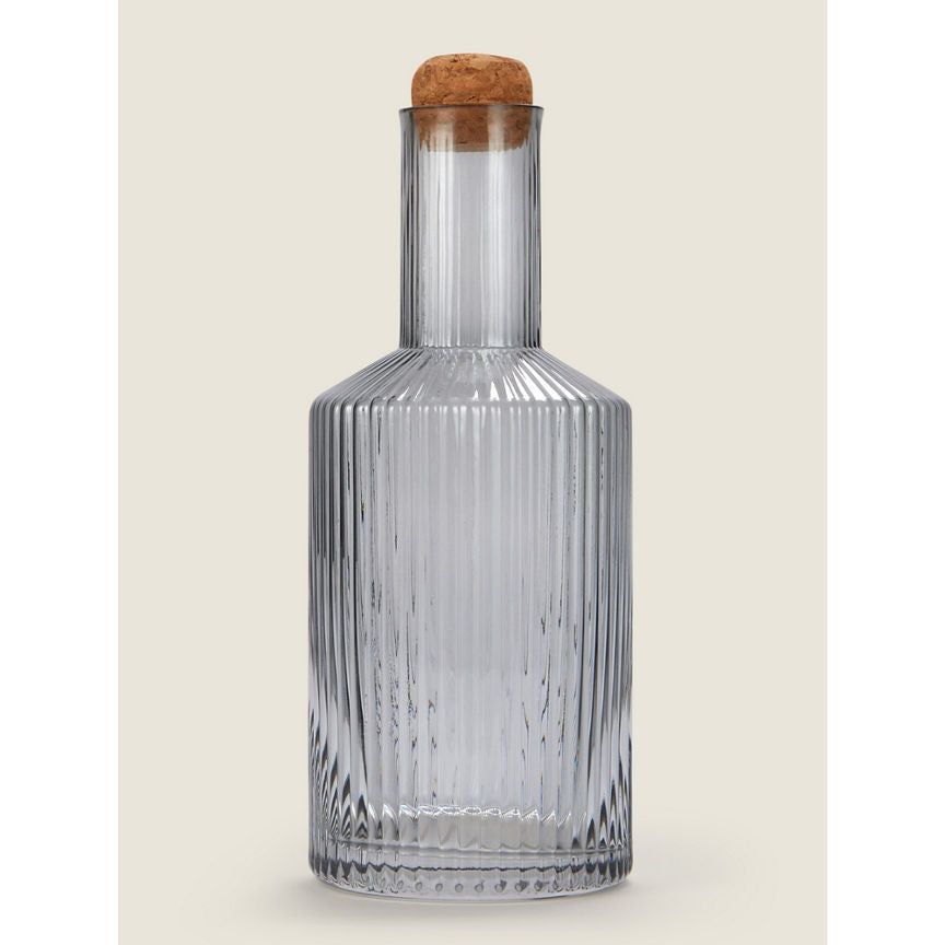 George Home Grey Ribbed Carafe