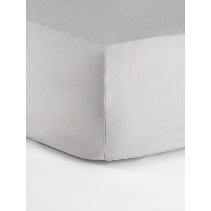 George Home Just Wellness Grey TENCEL&amp;trade; Plain Fitted Sheet - Single