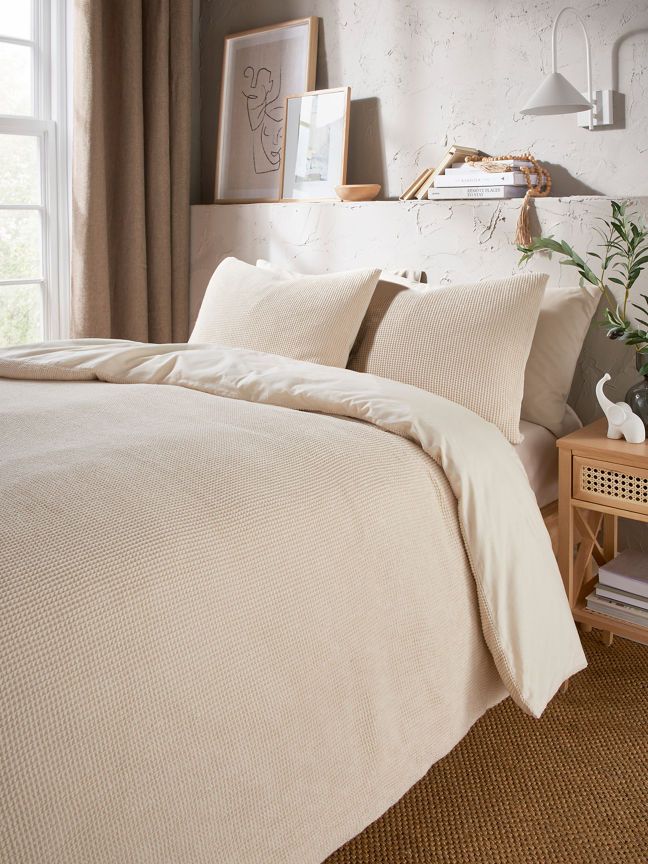 George Home Just Wellness Natural Waffle Double Duvet Set