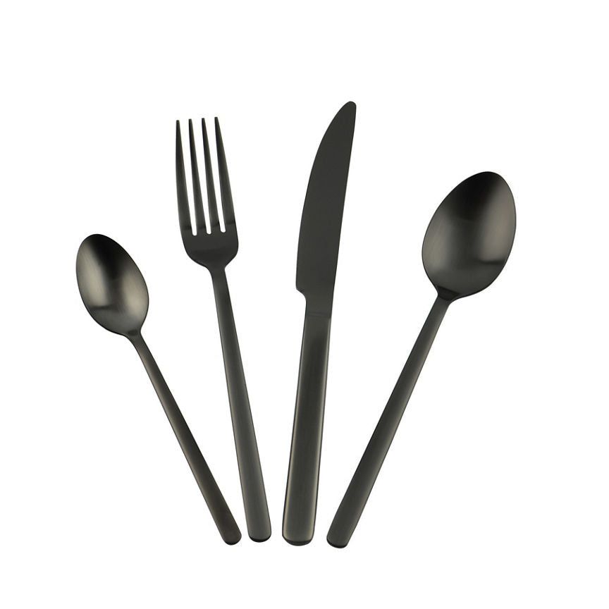 George Home Matt Black Cutlery Set