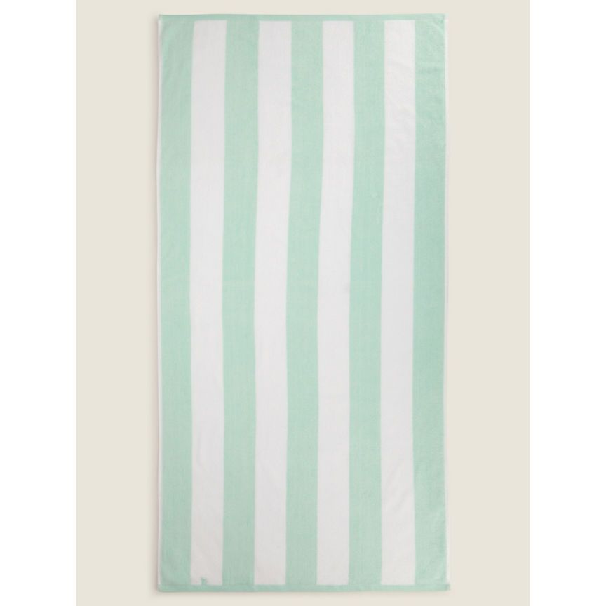 George Home Mint Stripe Cotton Beach Towel