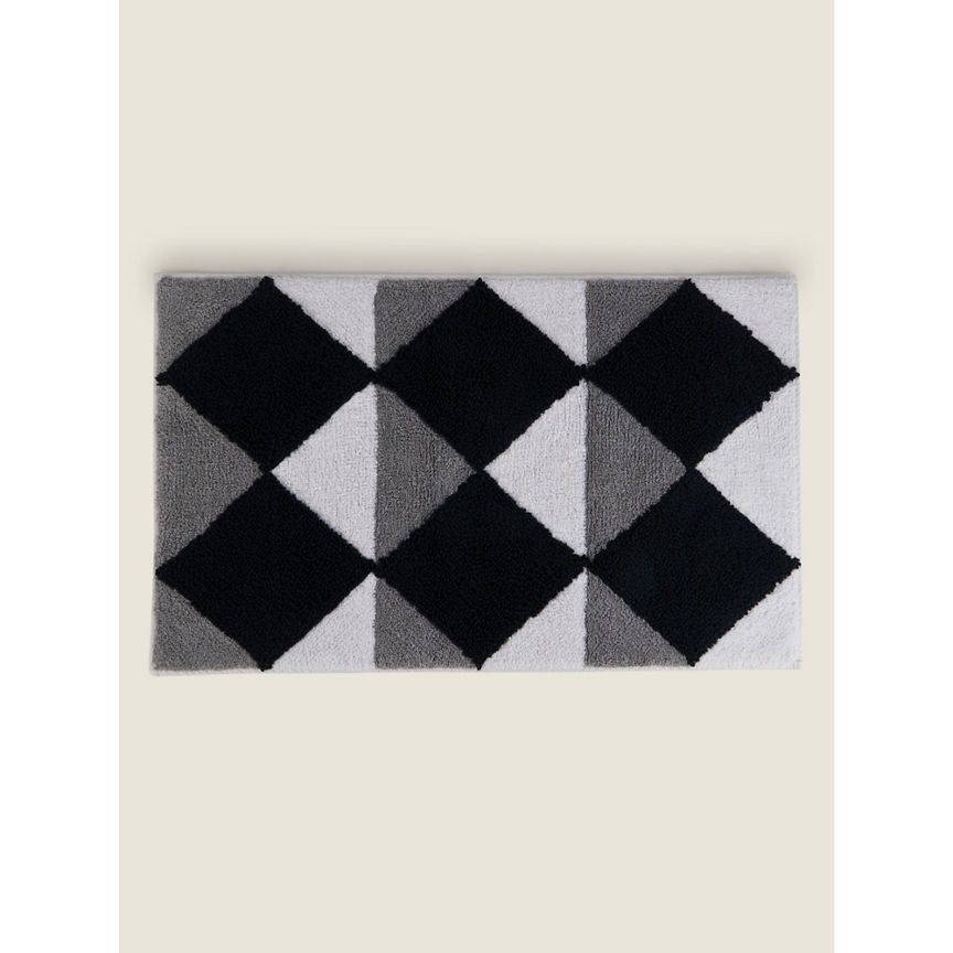 George Home Monochrome Diamond Bath Mat