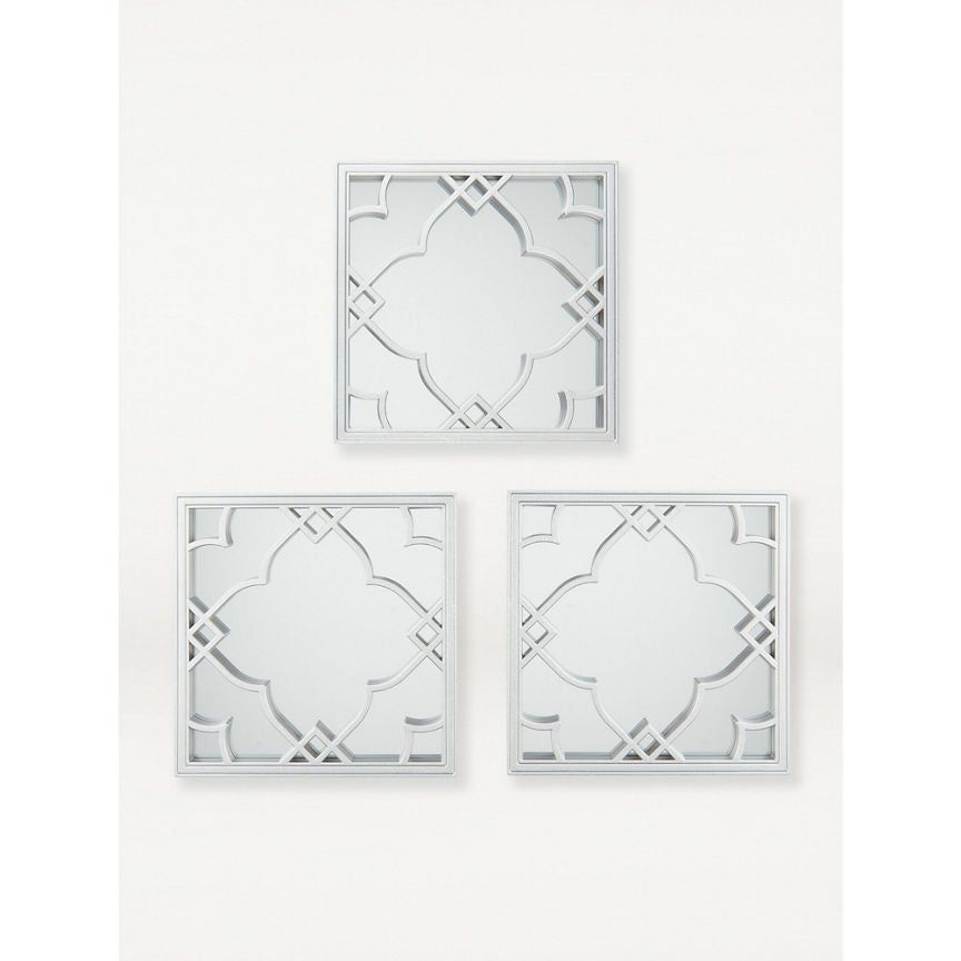 George Home Morroccan Tile mirrors silver 3pk