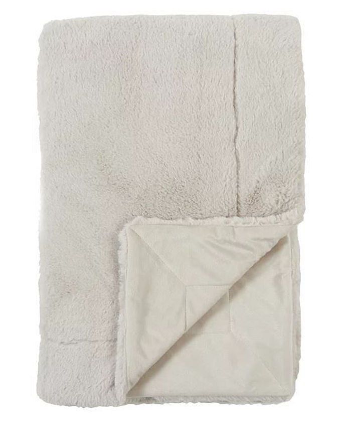 George Home Natural Super Soft Faux Fur Throw