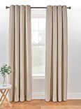 George Home Natural Textured Weave Lined Curtains