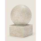 George Home Natural Travertine Ball On Base Ornament