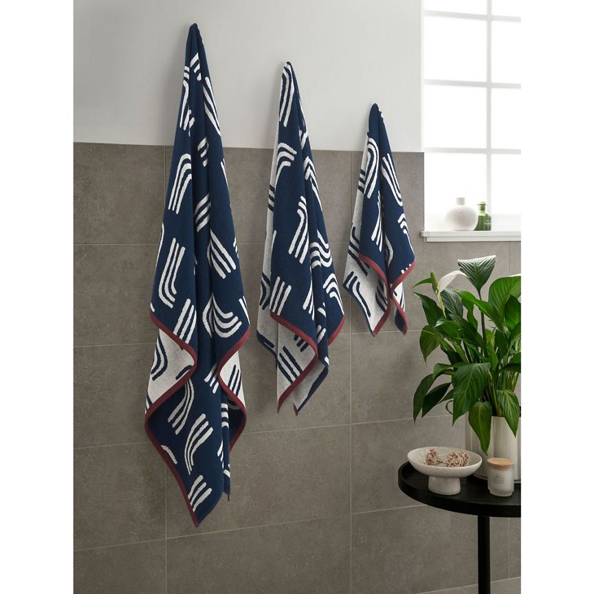 George Home Navy Broken Arch Bath Towel