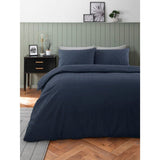 George Home Navy Embossed Geo Duvet Set -Double