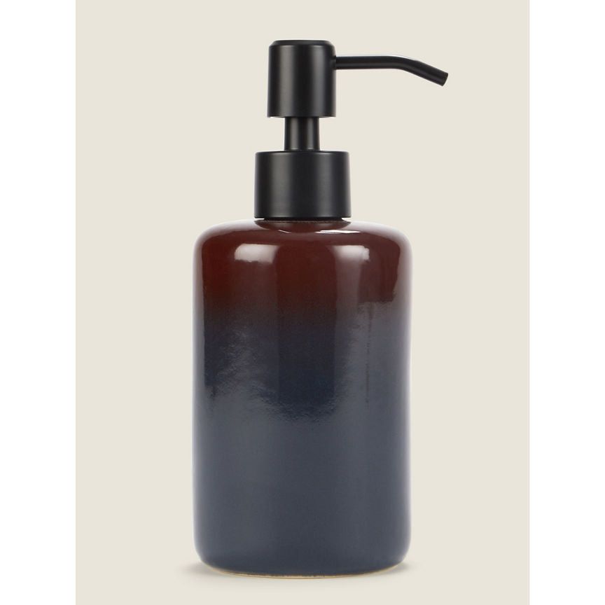 George Home Navy &amp;amp; Red Ombre Reactive Glaze Soap Dispenser