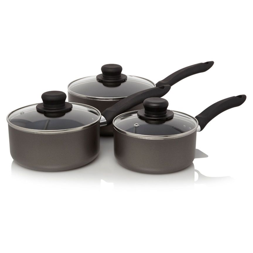 George Home Non-Stick Aluminium Saucepan Set